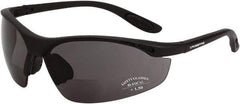 CrossFire - +1.5, Smoke Gray Lenses, Scratch Resistant, Framed Magnifying Safety Glasses - UV Protection, Black Frame - Best Tool & Supply