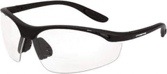 CrossFire - +1.5, Clear Lenses, Scratch Resistant, Framed Magnifying Safety Glasses - UV Protection, Black Frame - Best Tool & Supply