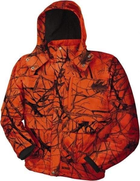 DeWALT - Size XL Heated & Cold Weather Jacket - Camo Blaze, Polyester, Zipper Closure - Best Tool & Supply