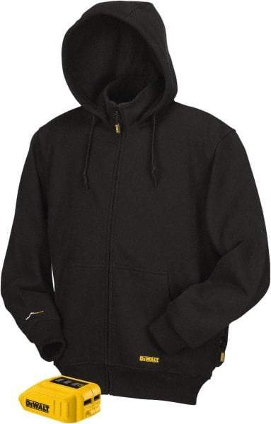 DeWALT - Size M Heated & Cold Weather Jacket - Black, Cotton & Polyester, Zipper Closure - Best Tool & Supply