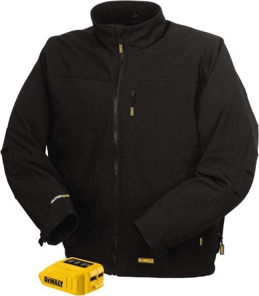 DeWALT - Size M Heated & Cold Weather Jacket - Black, Polyester, Zipper Closure, 46" Chest - Best Tool & Supply