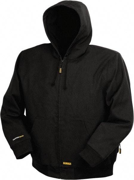 DeWALT - Size M Heated & Cold Weather Jacket - Black, Cotton, Zipper Closure, 46" Chest - Best Tool & Supply