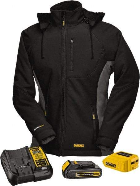 DeWALT - Size 3XL Heated & Cold Weather Jacket - Black, Polyester, Zipper Closure, 46" Chest - Best Tool & Supply