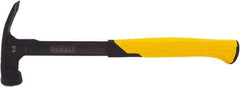 DeWALT - 14 oz Head, Straight Framing Hammer - 12" OAL, Steel Head, 2" Face Diam, Checkered Face, Steel Handle with Grip - Best Tool & Supply