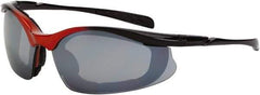 CrossFire - Silver Mirror Lenses, Framed Safety Glasses - Scratch Resistant, Black Frame, Size Universal, Wrap Around - Best Tool & Supply