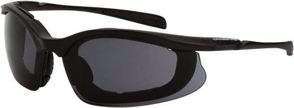 CrossFire - Smoke Lenses, Framed Safety Glasses - Anti-Fog, Matte Black Frame, Size Universal, Wrap Around - Best Tool & Supply