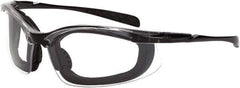 CrossFire - Clear Lenses, Framed Safety Glasses - Anti-Fog, Crystal Black Frame, Size Universal, Wrap Around - Best Tool & Supply