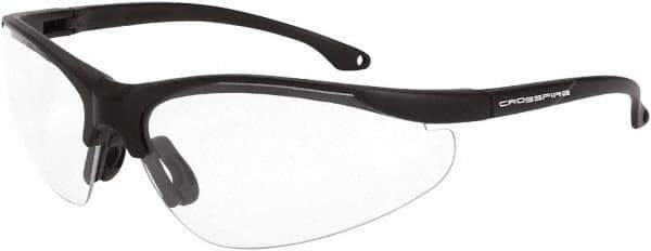 CrossFire - Smoke Lenses, Framed Safety Glasses - Scratch Resistant, Matte Black Frame, Size Universal, Wrap Around - Best Tool & Supply