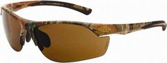 CrossFire - Brown Lenses, Framed Safety Glasses - Scratch Resistant, Brown Camouflage Frame, Size Universal, Wrap Around - Best Tool & Supply