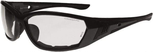 CrossFire - Smoke Lenses, Framed Safety Glasses - Anti-Fog, Gray Frame, Size Universal, Wrap Around - Best Tool & Supply