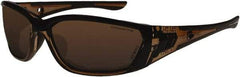 CrossFire - Brown Lenses, Framed Safety Glasses - Anti-Fog, Crystal Brown Frame, Size Universal, Wrap Around - Best Tool & Supply