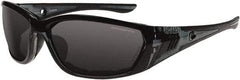 CrossFire - Smoke Lenses, Framed Safety Glasses - Anti-Fog, Crystal Black Frame, Size Universal, Wrap Around - Best Tool & Supply