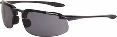 CrossFire - Smoke Lenses, Framed Safety Glasses - Scratch Resistant, Crystal Black Frame, Size Universal, Wrap Around - Best Tool & Supply