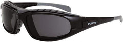 CrossFire - Smoke Lenses, Framed Safety Glasses - Anti-Fog, Black Frame, Size Universal, Wrap Around - Best Tool & Supply