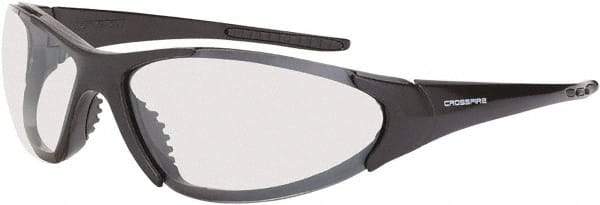 CrossFire - Indoor/Outdoor Lenses, Framed Safety Glasses - Scratch Resistant, Black Frame, Size Universal, Wrap Around - Best Tool & Supply