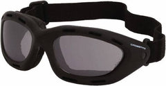 CrossFire - Smoke Lenses, Framed Safety Glasses - Anti-Fog, Black Frame, Size Universal, Wrap Around - Best Tool & Supply