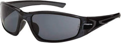 CrossFire - Smoke Lenses, Framed Safety Glasses - Scratch Resistant, Black Frame, Size Universal, Wrap Around - Best Tool & Supply