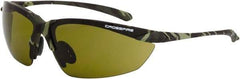 CrossFire - Green Lenses, Framed Safety Glasses - Scratch Resistant, Green Camouflage Frame, Size Universal, Wrap Around - Best Tool & Supply