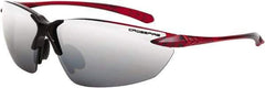 CrossFire - Silver Mirror Lenses, Framed Safety Glasses - Scratch Resistant, Black/Red Frame, Size Universal, Wrap Around - Best Tool & Supply