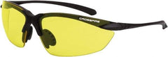 CrossFire - Yellow Lenses, Framed Safety Glasses - Scratch Resistant, Matte Black Frame, Size Universal, Wrap Around - Best Tool & Supply