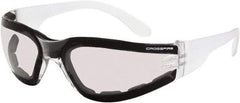 CrossFire - Indoor/Outdoor Lenses, Framed Safety Glasses - Anti-Fog, Clear Frame, Size Universal, Wrap Around - Best Tool & Supply