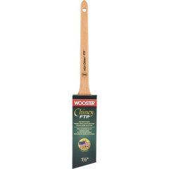 Wooster Brush - 1-1/2" Angled Synthetic Angular Brush - 2-3/16" Bristle Length, 7-1/8" Maple Handle - Best Tool & Supply