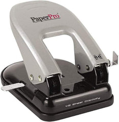 PaperPro - Paper Punches Type: 40 Sheet Manual Two Hole Punch Color: Black/Silver - Best Tool & Supply