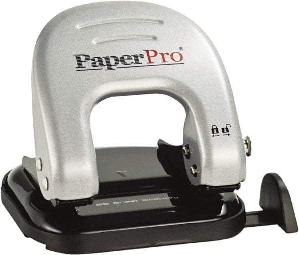 PaperPro - Paper Punches Type: 20 Sheet Manual Two Hole Punch Color: Black/Silver - Best Tool & Supply