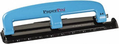 PaperPro - Paper Punches Type: 12 Sheet Manual Three Hole Punch Color: Blue/Black - Best Tool & Supply