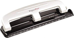 PaperPro - Paper Punches Type: 12 Sheet Manual Three Hole Punch Color: Black/Gray - Best Tool & Supply