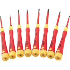 Wiha - 8 Piece Slotted & Phillips Screwdriver Set - #00 to #1 Phillips Size - Best Tool & Supply