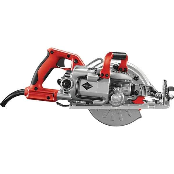 Skilsaw - 15 Amps, 7-1/4" Blade Diam, 5,300 RPM, Electric Circular Saw - 120 Volts, 8' Cord Length, 5/8" Arbor Hole, Left Blade - Best Tool & Supply