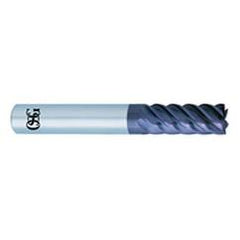 3/8'' Dia. - 3'' OAL - - WXS Coated CBD - 45° Helix HP End Mill - 6 FL - Best Tool & Supply