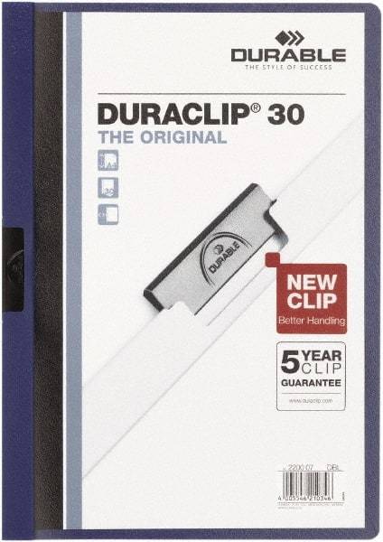 DURABLE - 11" Long x 8" Wide Report Cover - Dark Blue - Best Tool & Supply