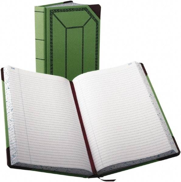 Boorum & Pease - 500 Sheet, 7-5/8 x 12-1/2", Record/Account Book - Green & Red - Best Tool & Supply