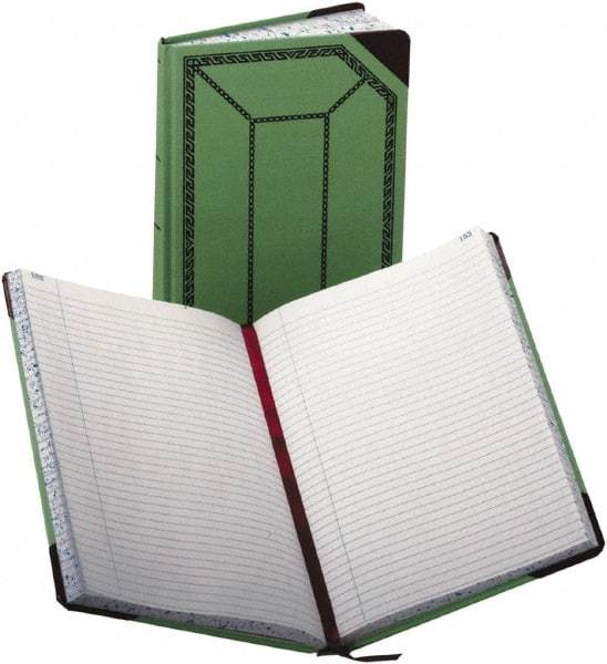 Boorum & Pease - 300 Sheet, 7-5/8 x 12-1/2", Record/Account Book - Green & Red - Best Tool & Supply