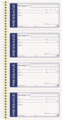 Adams Business Forms - 200 Sheet, 11 x 5-1/4", Call Book - Blue & White - Best Tool & Supply