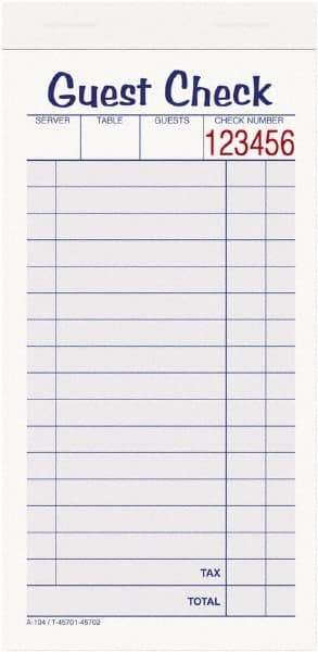 Adams Business Forms - 50 Sheet, 6-7/8 x 3-3/8", Guest Book - White & Canary - Best Tool & Supply