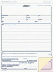 Adams Business Forms - 50 Sheet, 8-1/2 x 11-7/16", Sales Order Book - White, Canary & Pink - Best Tool & Supply