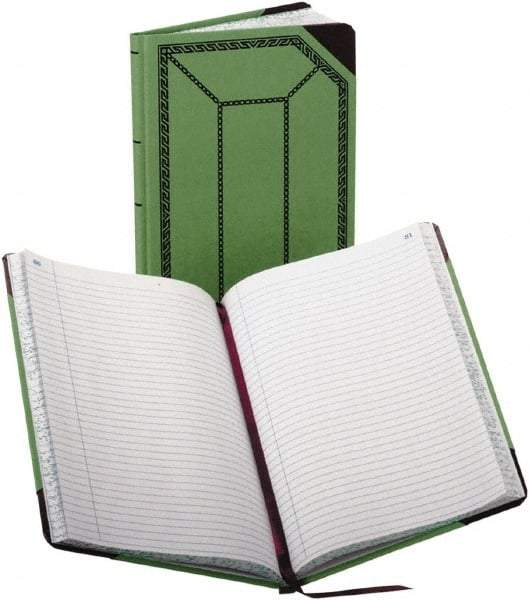 Boorum & Pease - 150 Sheet, 7-5/8 x 12-1/2", Record/Account Book - Green & Red - Best Tool & Supply