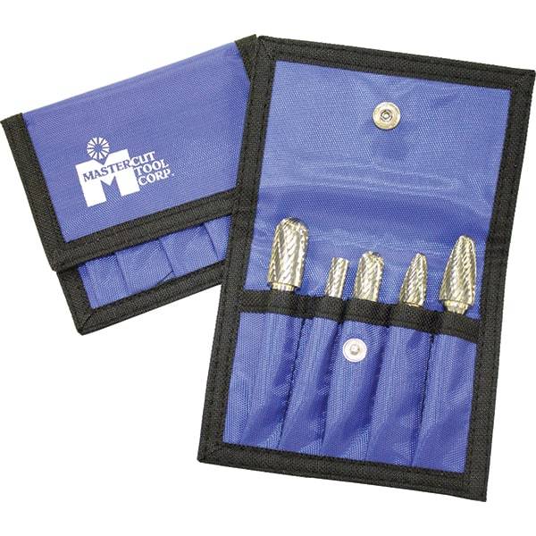 Made in USA - 5 Piece, 6mm Shank Burr Set - Multiple Head Shapes, Solid Carbide, 6° Included Angle - Best Tool & Supply