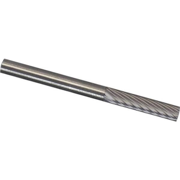 Made in USA - 3/32" Cut Diam, 1/8" Shank Diam, Carbide Chipbreaker Cut Cylinder Burr - Best Tool & Supply