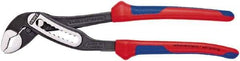 Knipex - 7-1/4" OAL, 1-1/2" Max Capacity, 9 Position Water Pump Tongue & Groove Pliers - Serrated V-Jaws, Alligator Jaw Head, Comfort Grip Handles - Best Tool & Supply