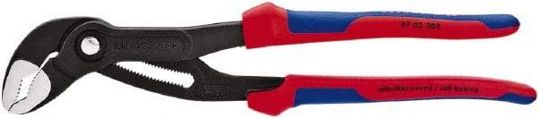 Knipex - 12" OAL, 2-3/4" Max Capacity, 30 Position Water Pump Tongue & Groove Pliers - V-Jaws, Ergo Dual Component Cushion Grip Handles - Best Tool & Supply