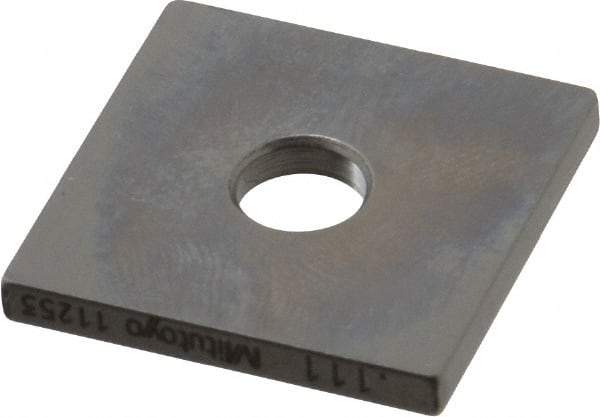 Mitutoyo - 0.111" Square Steel Gage Block - Accuracy Grade 0, Includes Certificate of Inspection - Best Tool & Supply