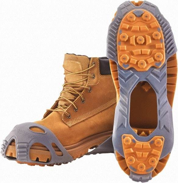 Winter Walking - Size M, (Women's Size S) Overshoe Cleat - Tungsten Carbide Stud Traction, Gray - Best Tool & Supply