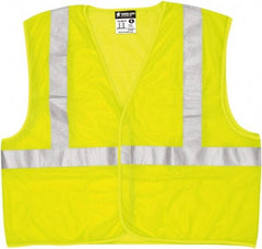 MCR Safety - Size M Flame Resistant/Retardant Lime Mesh General Purpose Vest - 24" Chest, ANSI 107-2015, Hook & Loop Closure, 3 Pockets, Polyester - Best Tool & Supply