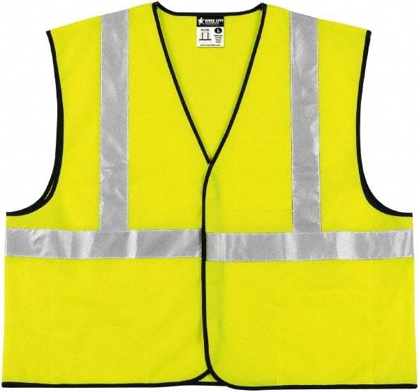 MCR Safety - Size 3XL Flame Resistant/Retardant Lime Solid General Purpose Vest - 27.4" Chest, ANSI 107-2015, Hook & Loop Closure, 3 Pockets, Polyester - Best Tool & Supply