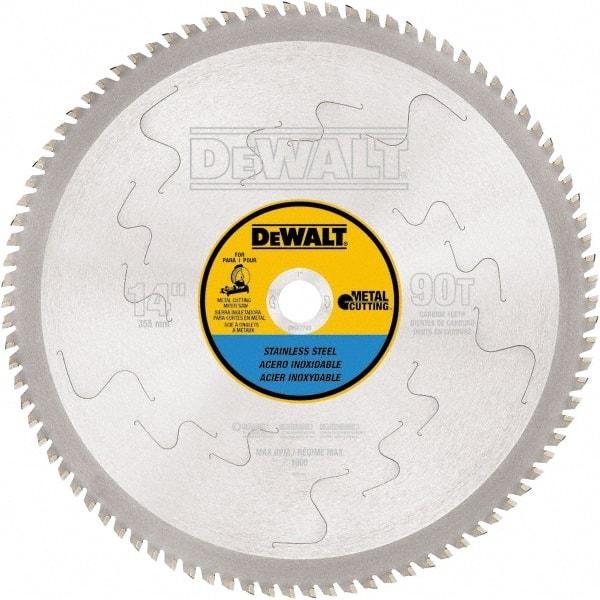 DeWALT - 14" Diam, 1" Arbor Hole Diam, 90 Tooth Wet & Dry Cut Saw Blade - Carbide-Tipped, Standard Round Arbor - Best Tool & Supply