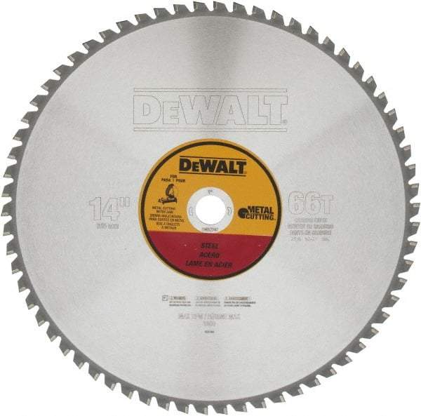 DeWALT - 14" Diam, 1" Arbor Hole Diam, 66 Tooth Wet & Dry Cut Saw Blade - Carbide-Tipped, Standard Round Arbor - Best Tool & Supply